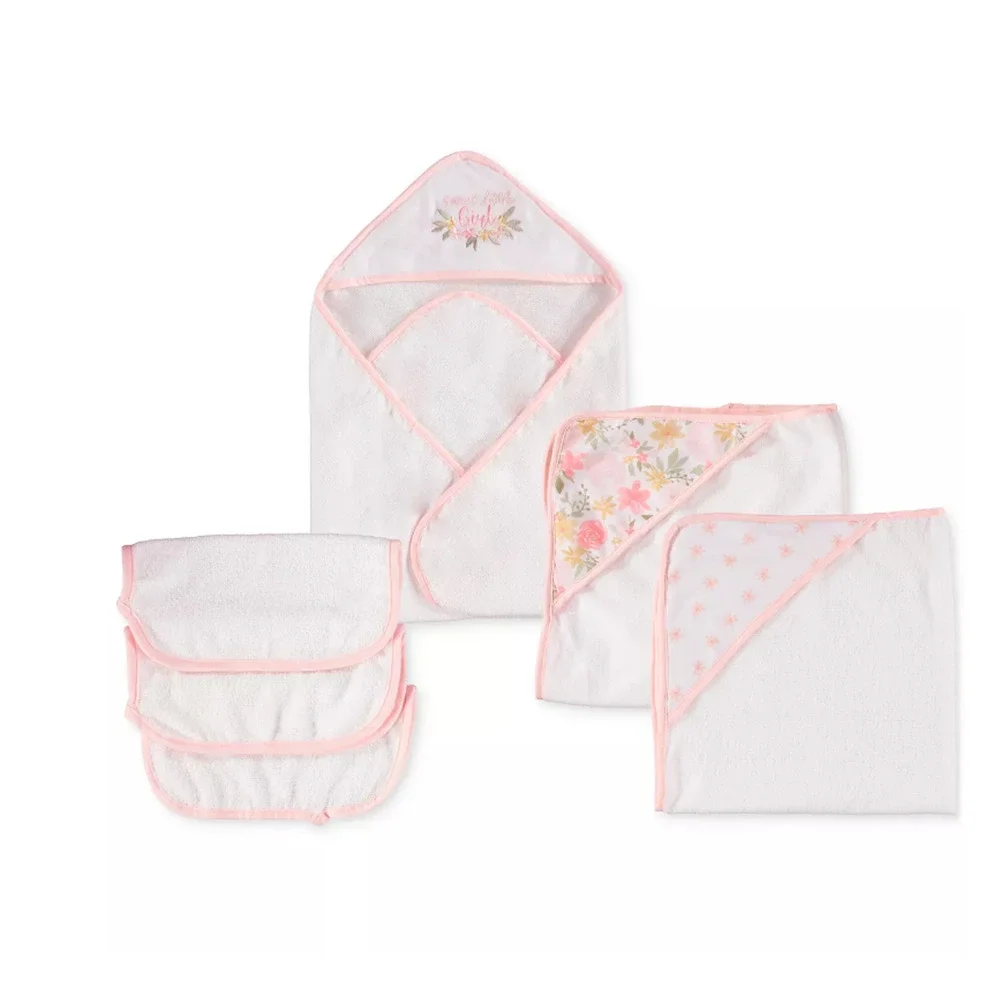 Chickpea 6 Piece Hooded Bath Towels and Washcloths Girls NWT